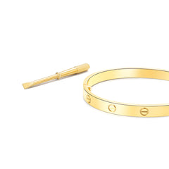 18K Gold Plated Oval Friendship Bracelet 316L Stainless Steel Bracelet Women's Bracelet Women's Cuff Bracelet with Screwdriver Love Bracelet