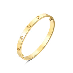 18K Gold Plated Oval Friendship Bracelet 316L Stainless Steel Bracelet Women's Bracelet Women's Cuff Bracelet with Screwdriver Love Bracelet